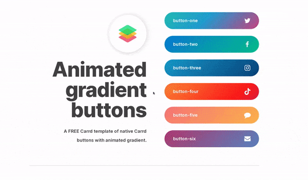 Screen recording of animated gradient Carrd buttons plugin template - https://animatedgradientbuttons.carrd.co/