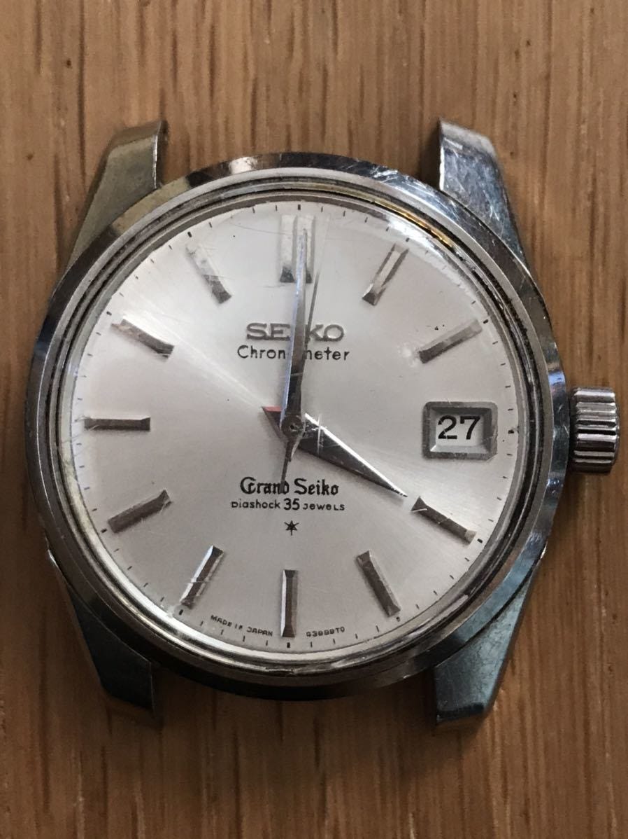 Grand Seiko Diashock 35 jewels (不動品)1個とそれが入っていたと思われる外箱と内箱、ギャランティカード2枚