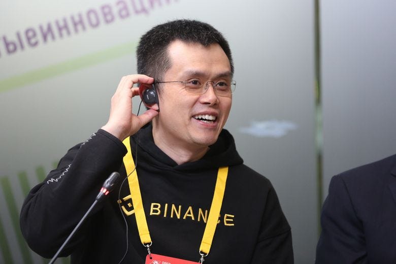 Zhao Changpeng, CEO of Binance, during the Open Innovation Forum in Moscow on Oct. 22, 2019.