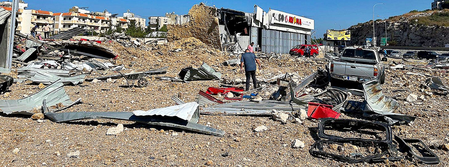 Imagen de los destrozos en Jiyeh, una de las aldeas cristianas atacadas por Israel.