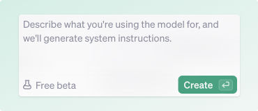 A small modal for text input for generating System Instructions in OpenAI