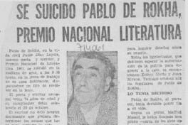 Se suicidó Pablo de Rokha, Premio Nacional Literatura. [artículo] -  Biblioteca Nacional Digital de Chile