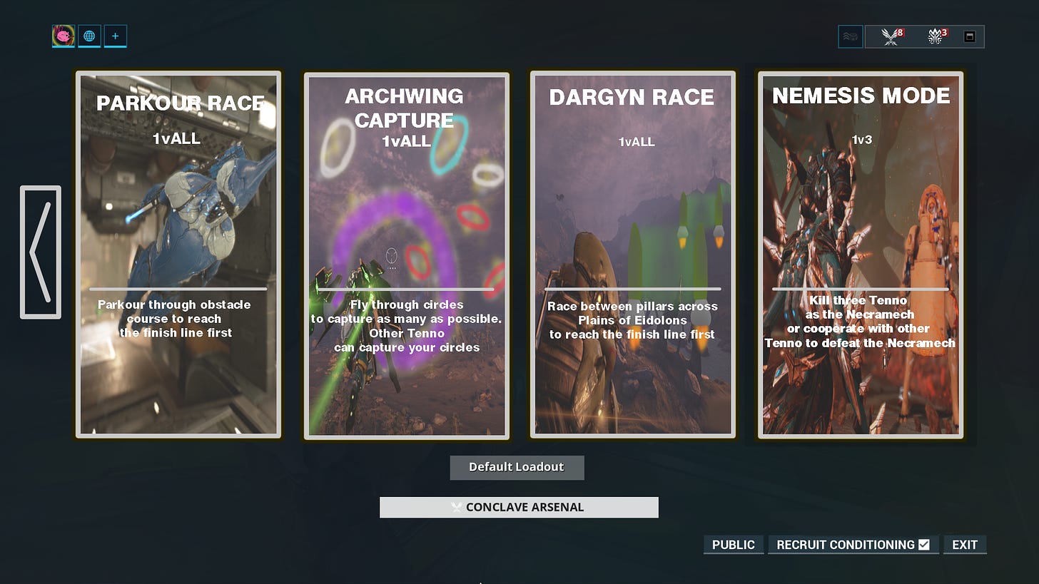 New ideas for Conclave Game Modes 2 : r/Warframe