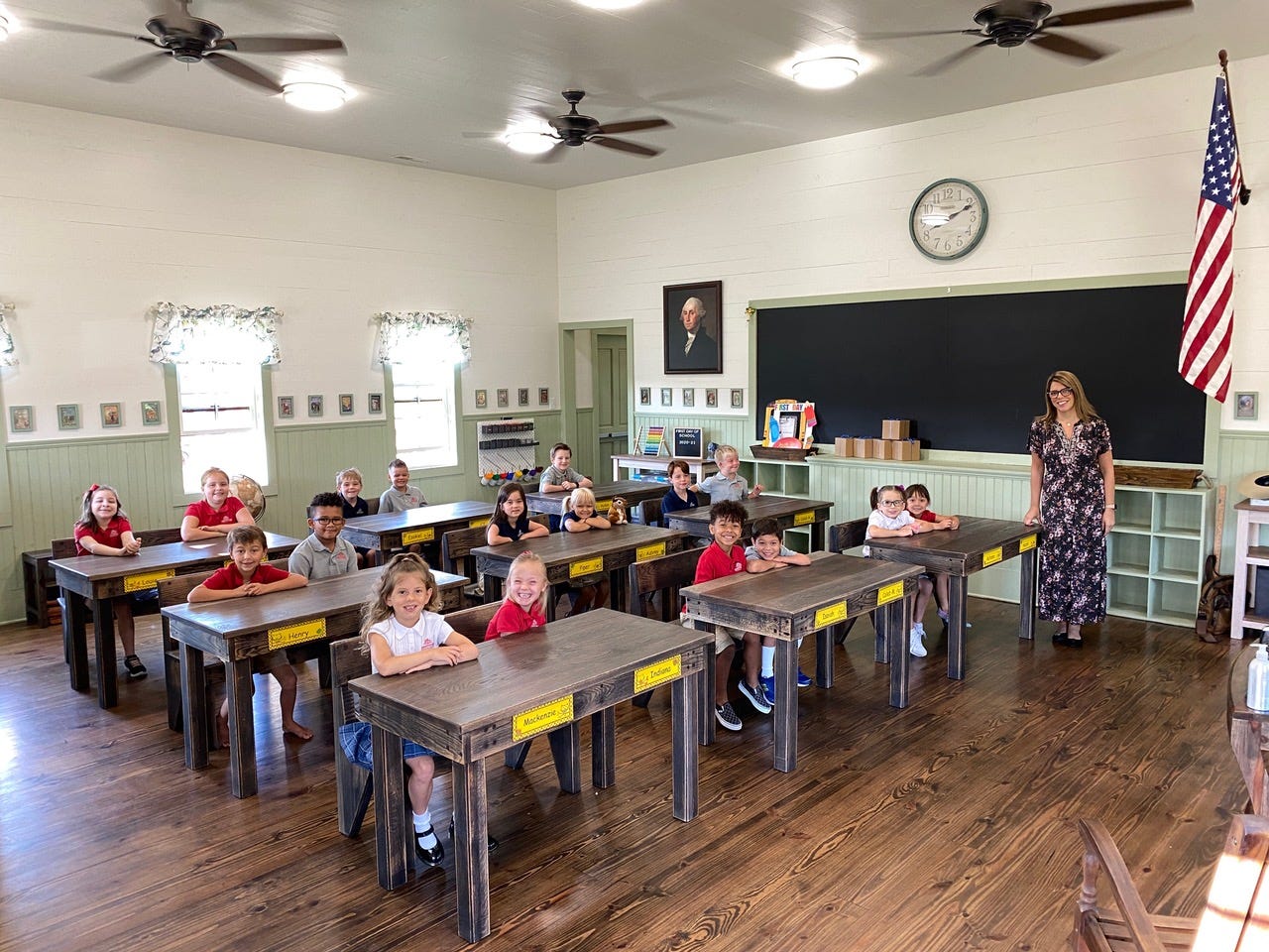 First day of school at Rory's one-room schoolhouse, Hardison Mill.