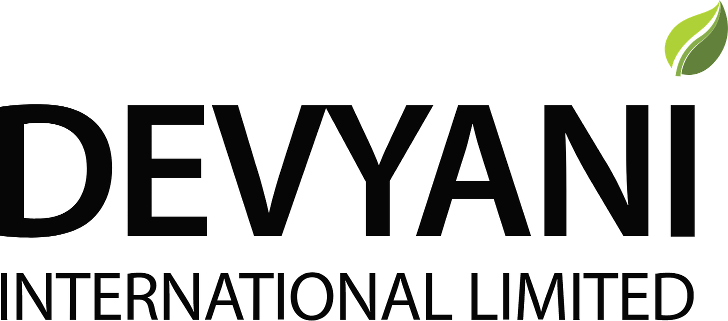 Devyani International logo in transparent PNG and vectorized SVG formats