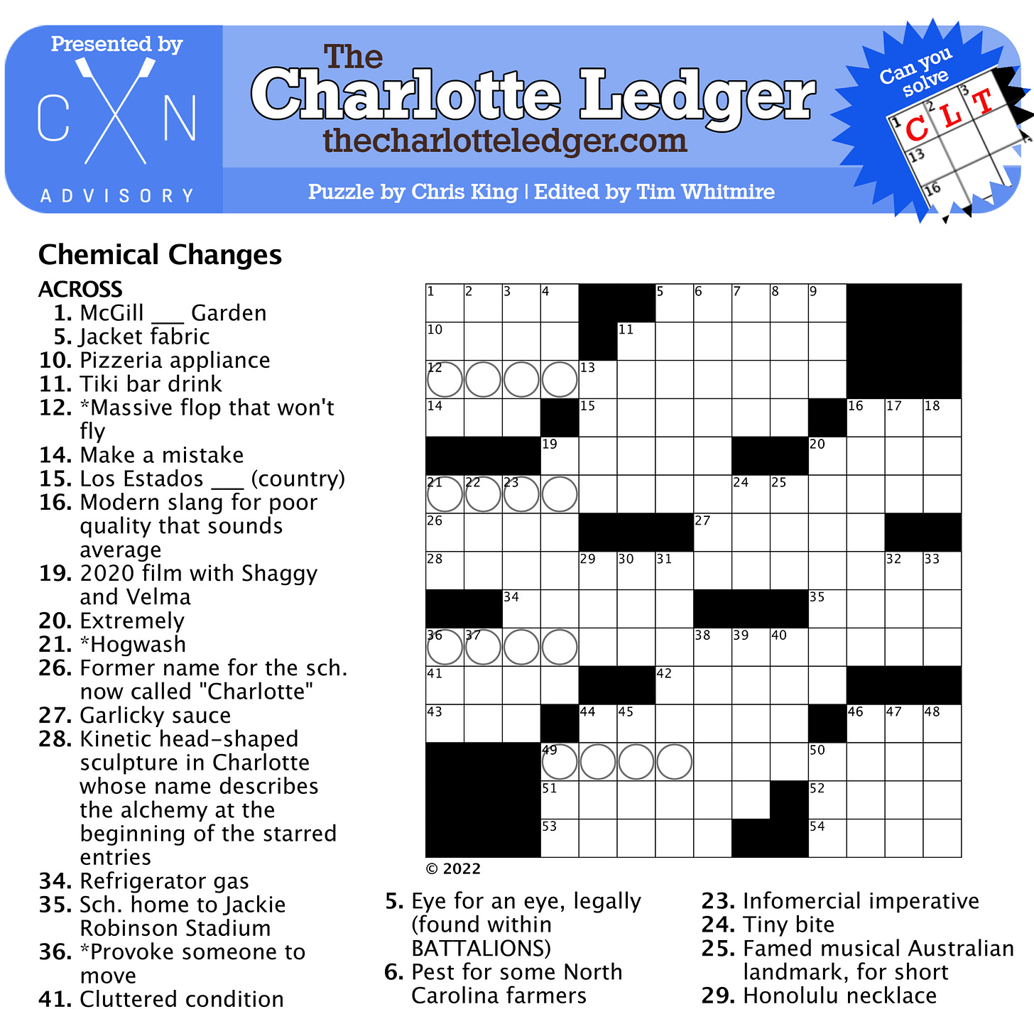 Charlotte Ledger Crosswords The Charlotte Ledger