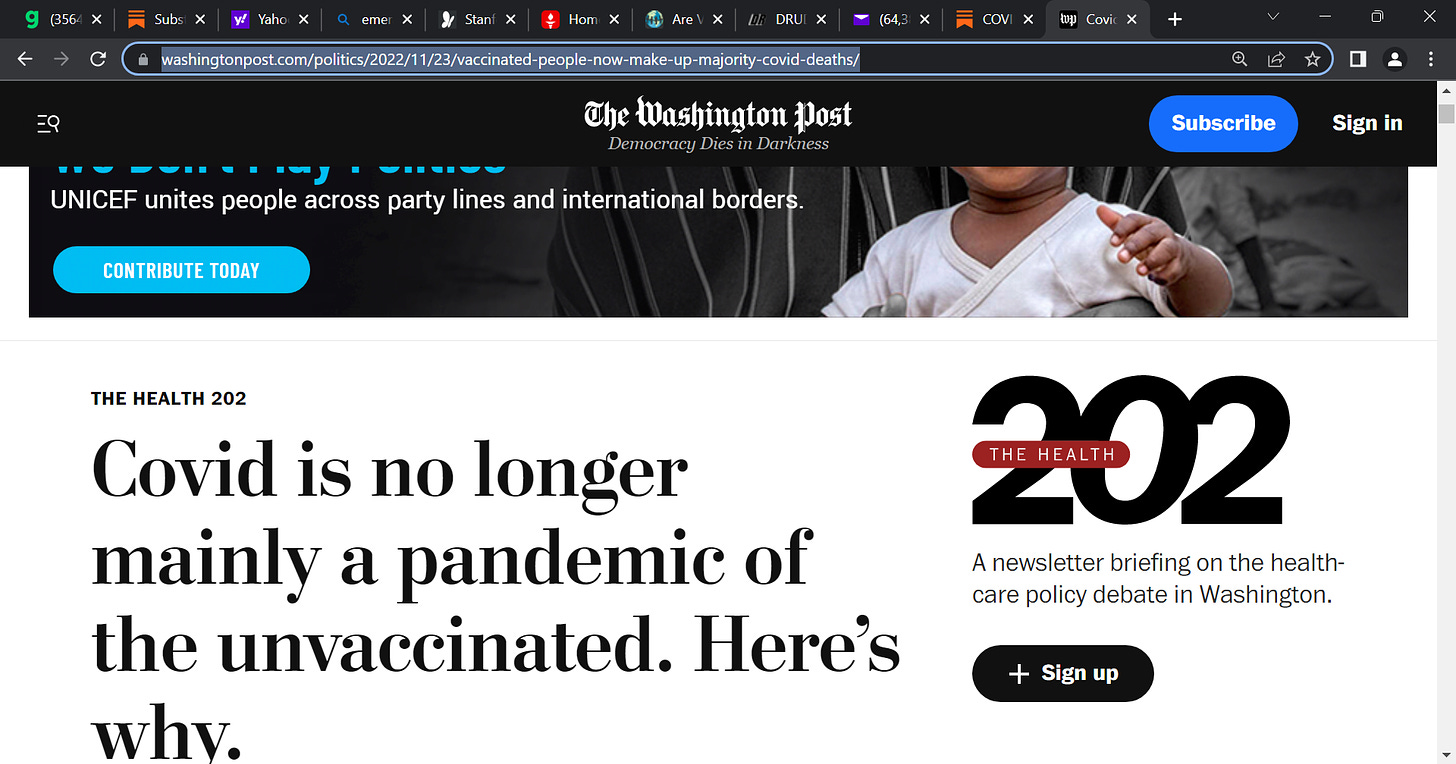 What the washington post et tu now admitting what we told you idiots for 1 5 years now that it is a pandemic of the vaccinated quot for the first time a majority of americans dying from the | news