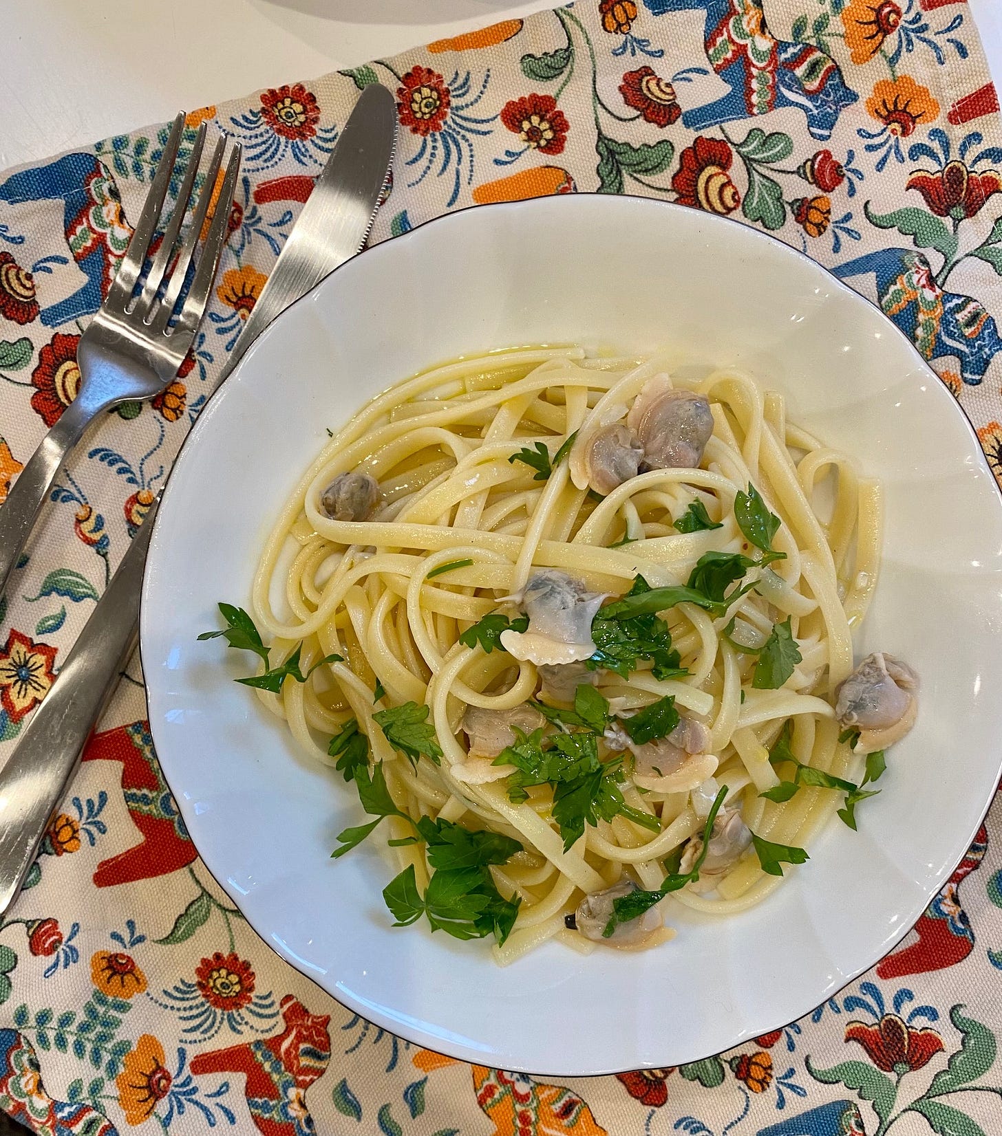 Steamed Clams with Pasta by Melissa McCart