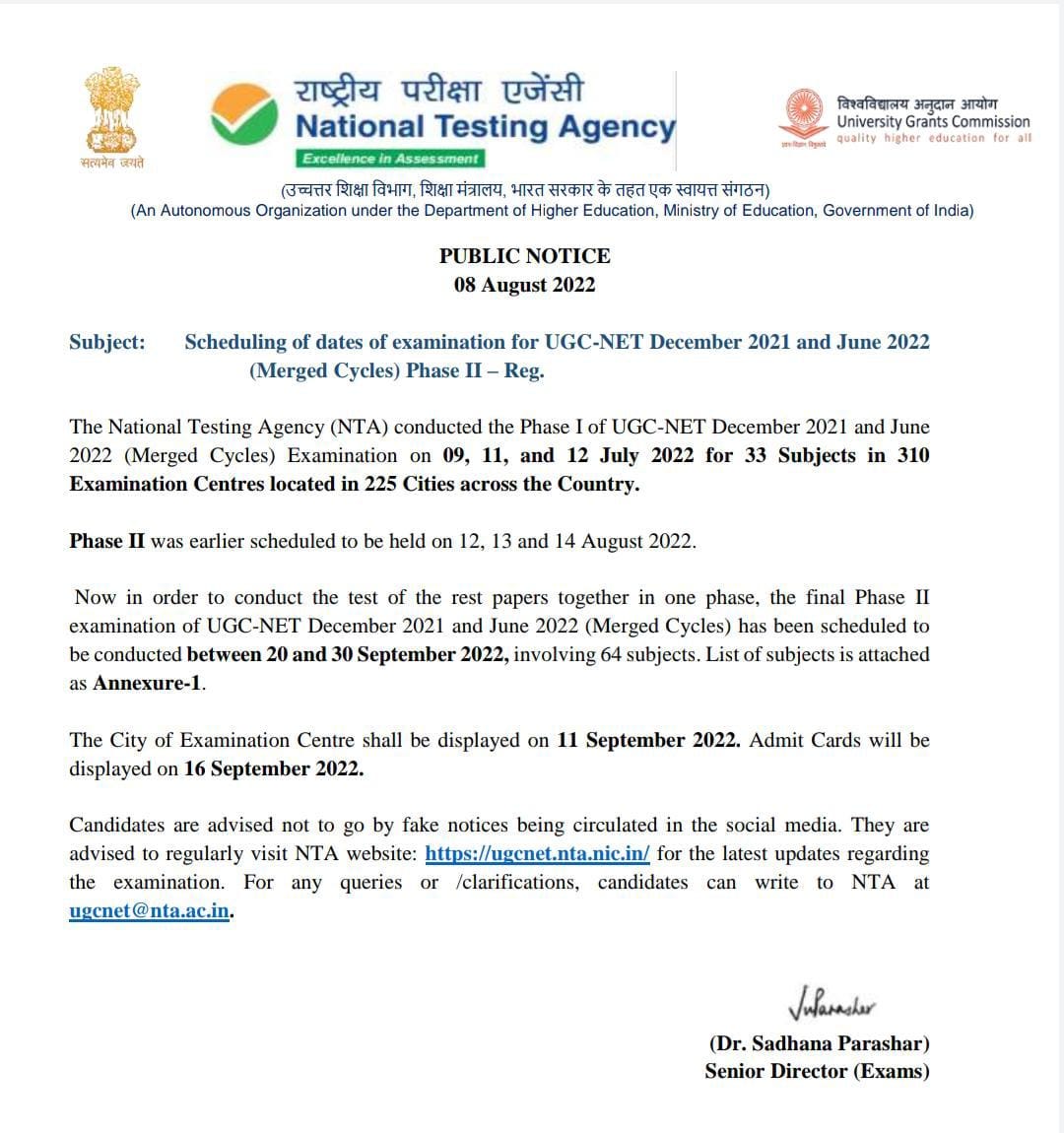 NTA NET Phase II Merged Cycle Exam by Aparna Raghavan