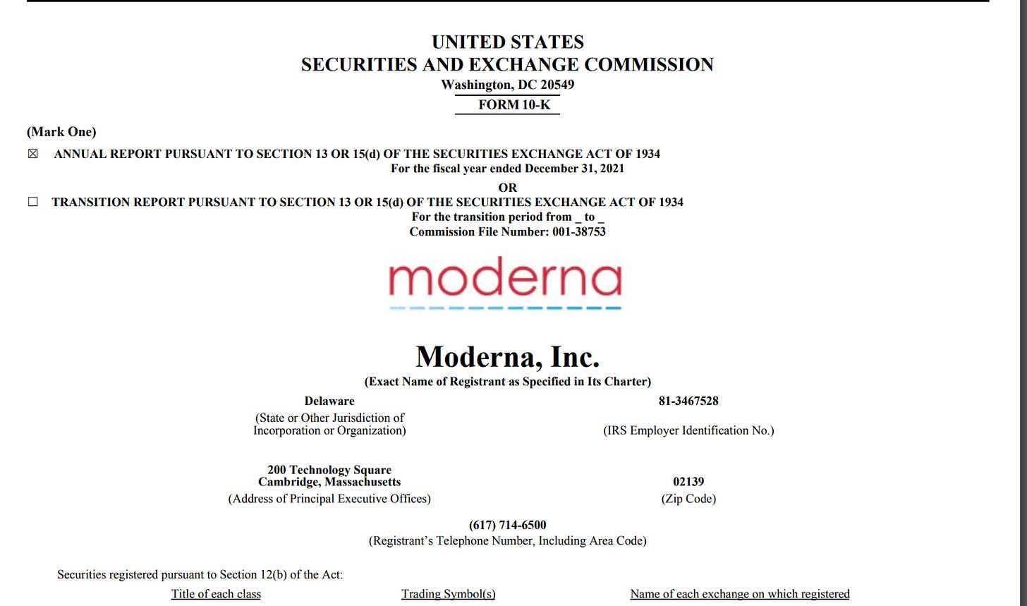 Moderna SEC Filing: We May Be Delayed or Prevented From Receiving Full