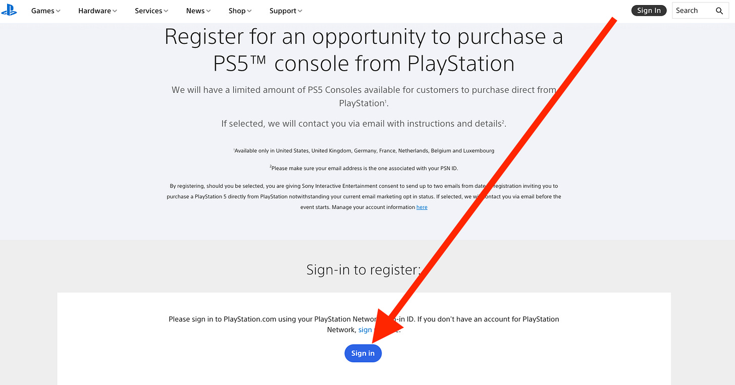 Sony Direct PS5 restock queue invite email guide