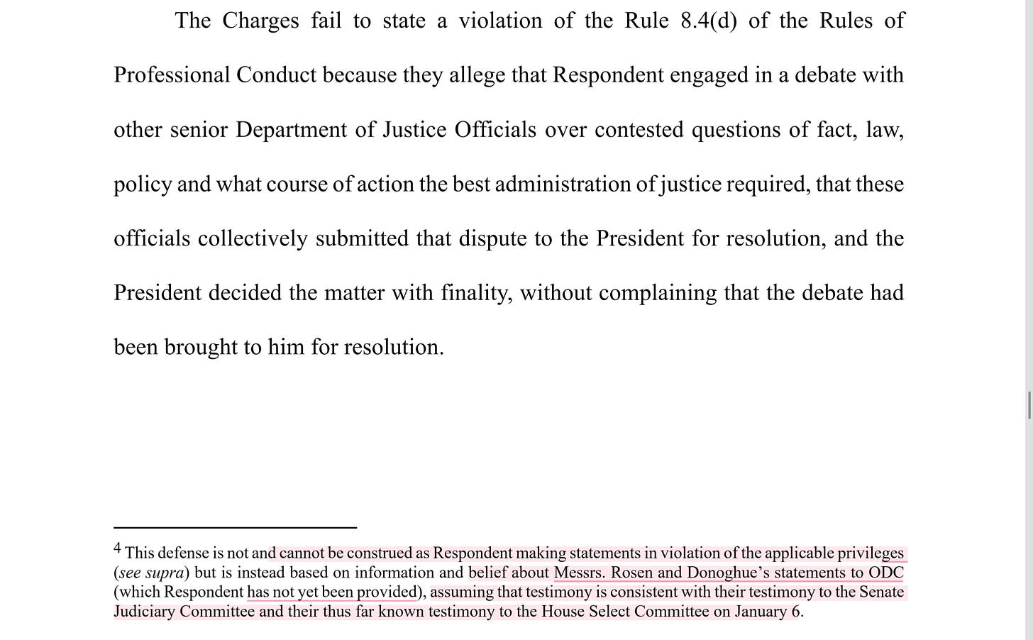 The very interesting DC Bar Ethics Report as to Jeffrey Clark