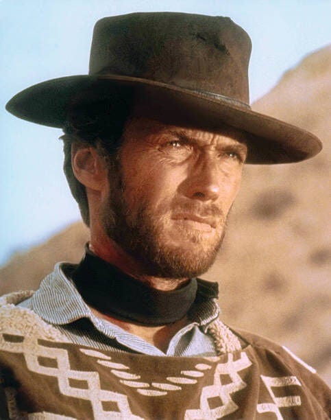 American actor and director Clint Eastwood on the set of For a Few Dollars More (Per qualche dollaro in più), written and directed by Italian Sergio Leone. (Photo by Sunset Boulevard/Corbis via Getty Images)