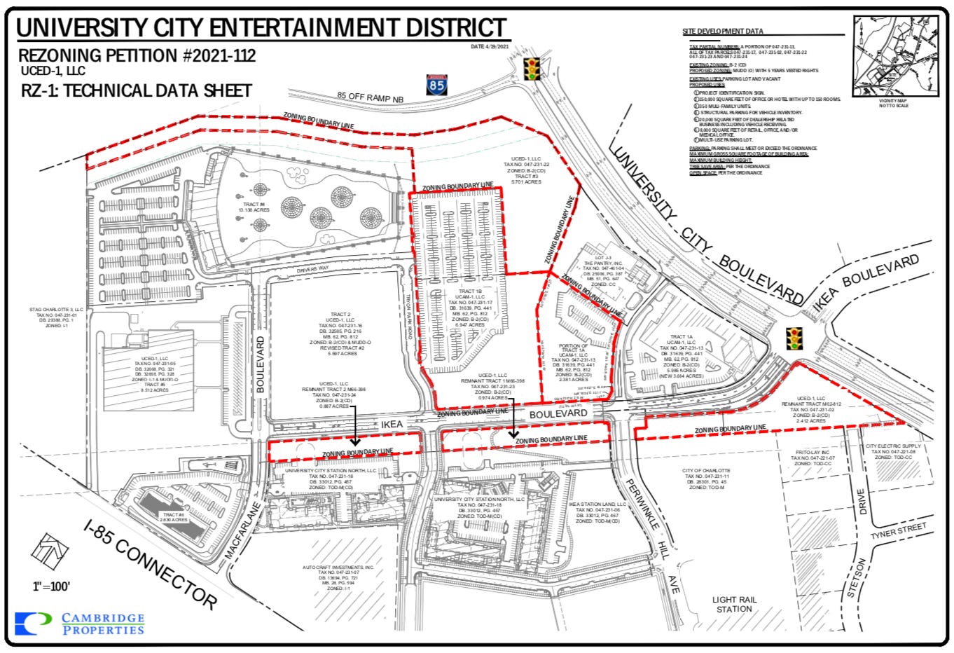 Charlotte rezoning petitions in April