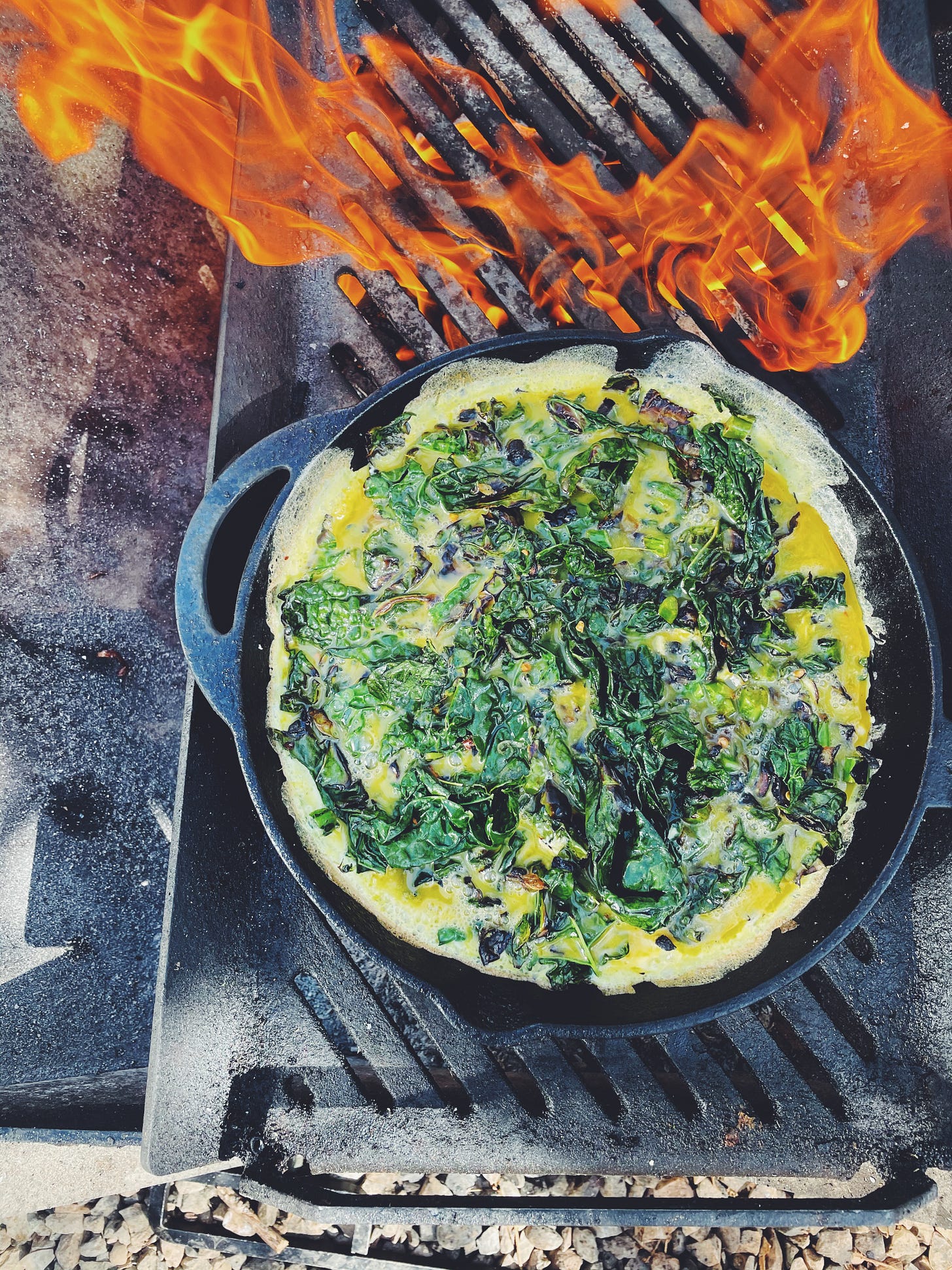 charred kale frittata by Alison Roman a newsletter