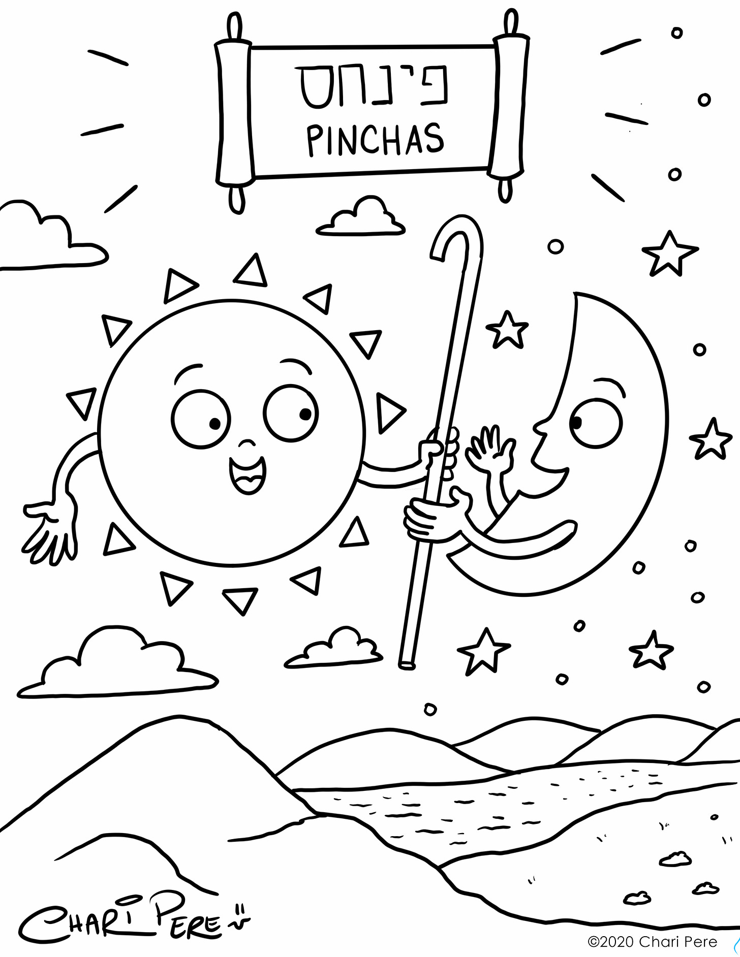 Pinchas Coloring Page by Chari Pere