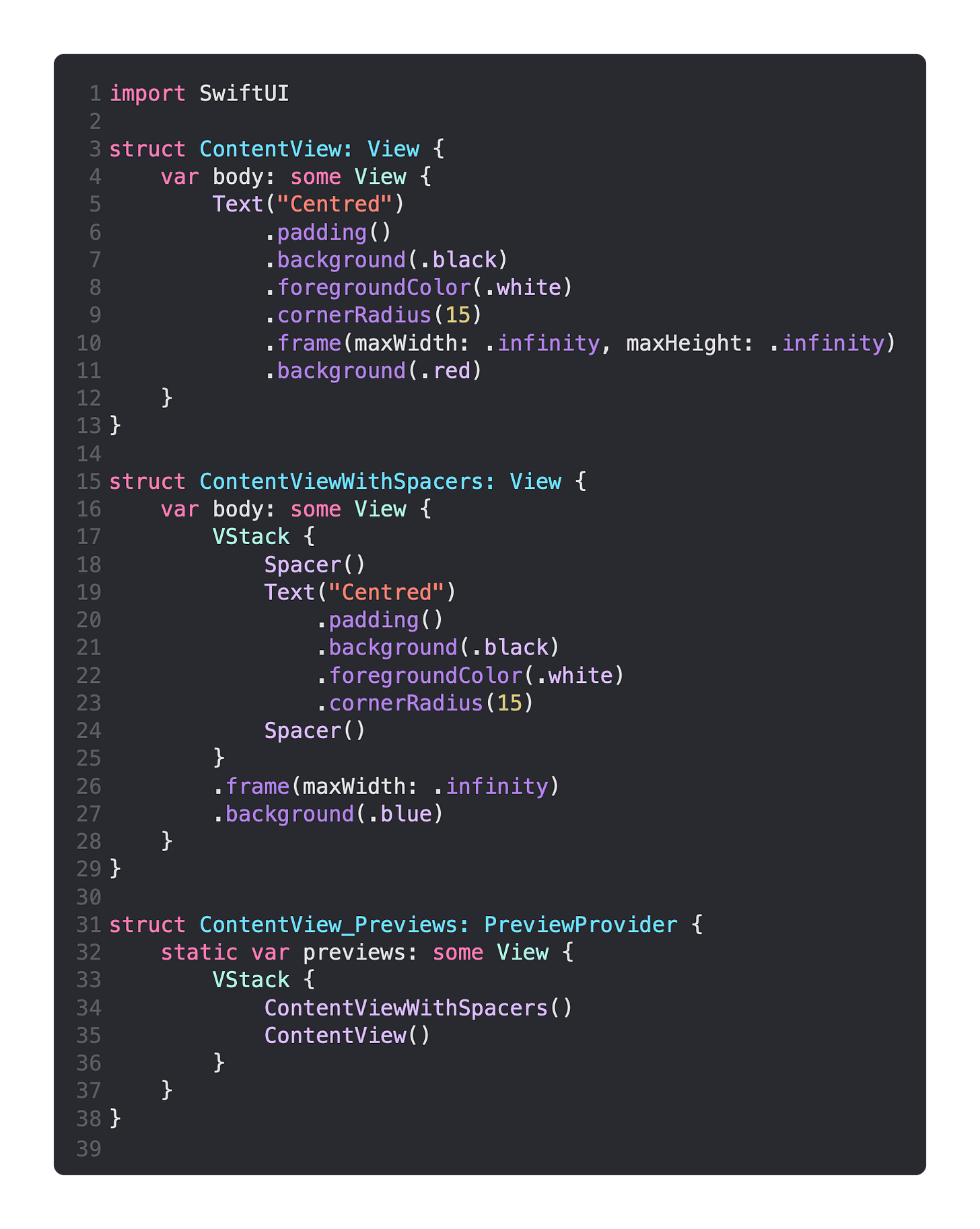 How To Stop Using Spacer And Only Use .frame() For Any Layout
