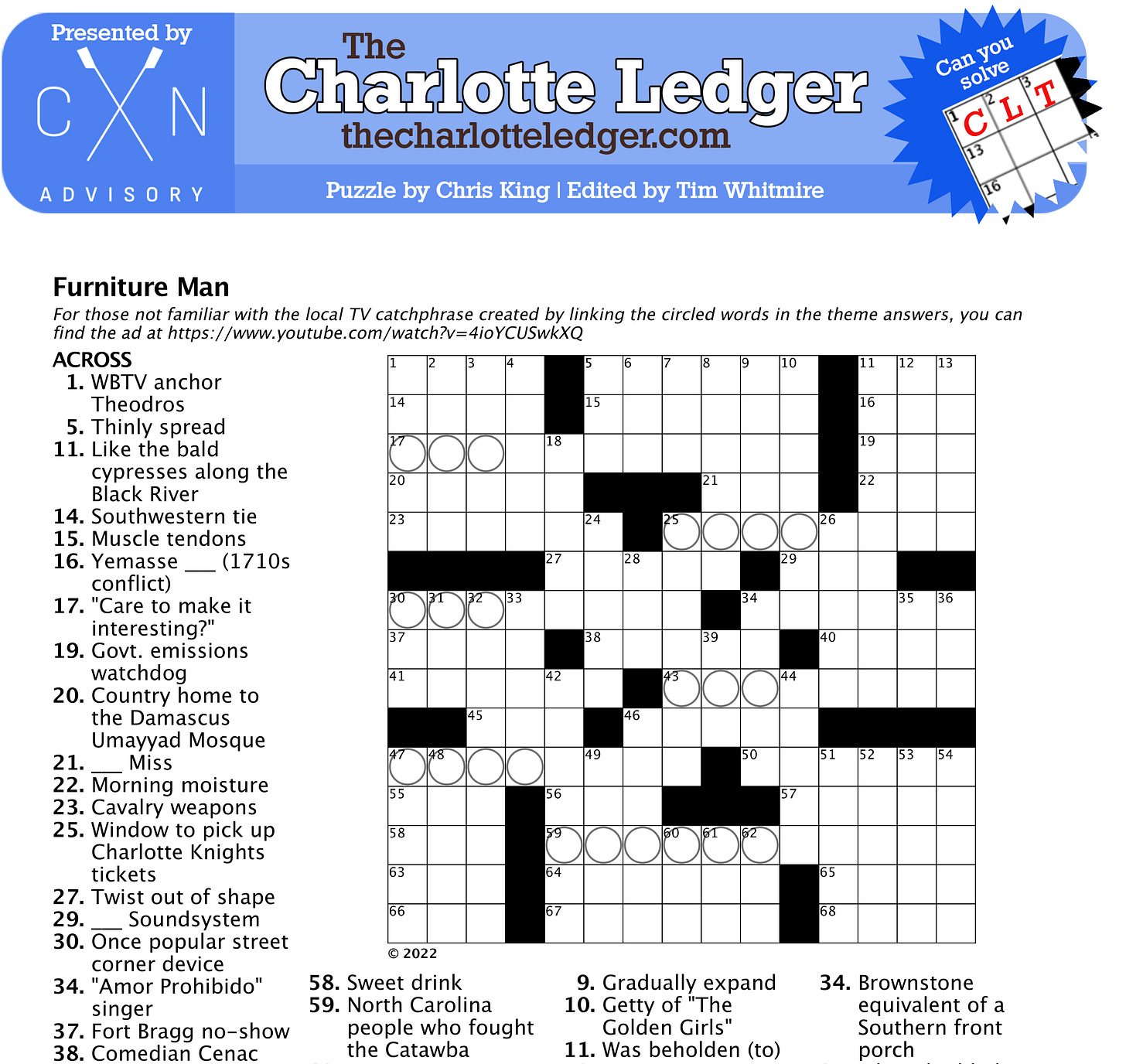 Charlotte Ledger Crosswords The Charlotte Ledger