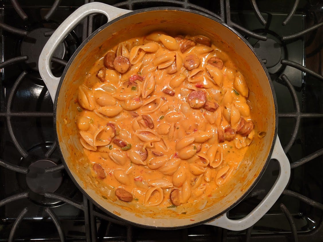 Spicy creamy Mexican chorizo mac and cheese