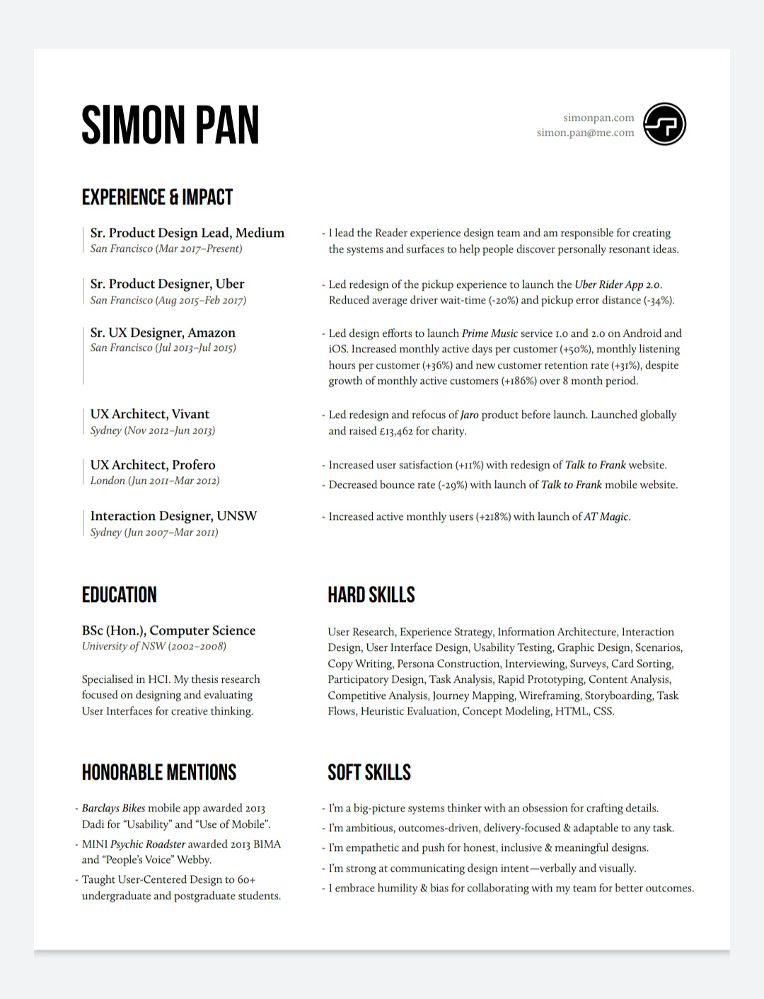 🏆 8 inspiring designer resumes that made it to FAANG