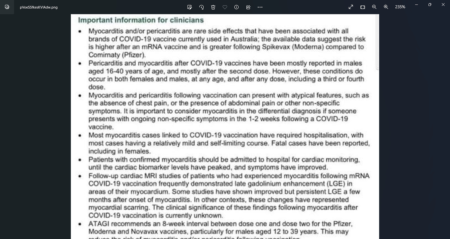 Tyrannical Australian alert to medical doctors with regards to myocarditis and pericarditis after covid 19 vaccinations 19th october 2022 the australian medical community as insane as it has been on pushing | news