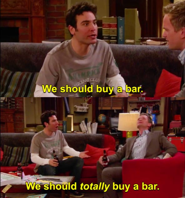 "We Should TOTALLY Buy A Bar!" by David Litwak