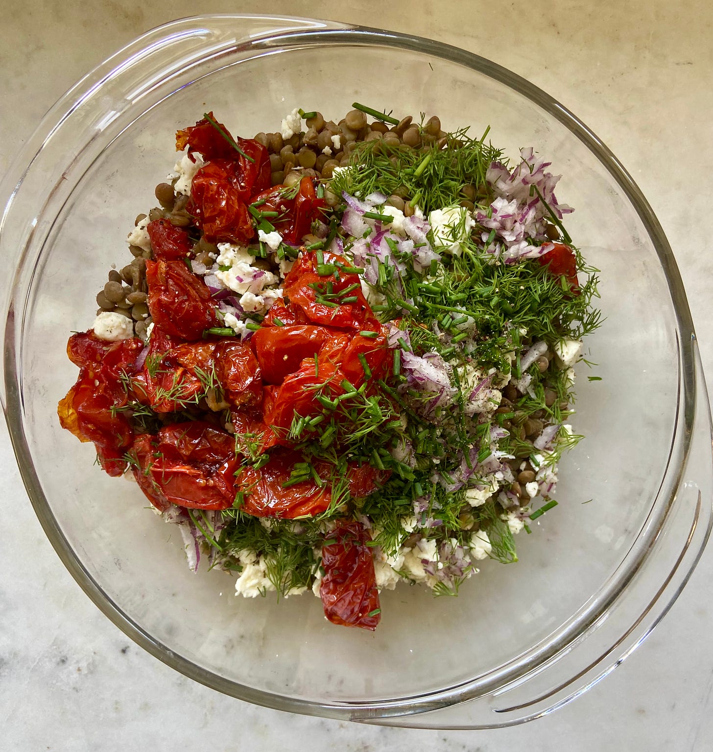 Lentil Salad with Jammy Tomatoes and Feta Dinner A Love Story