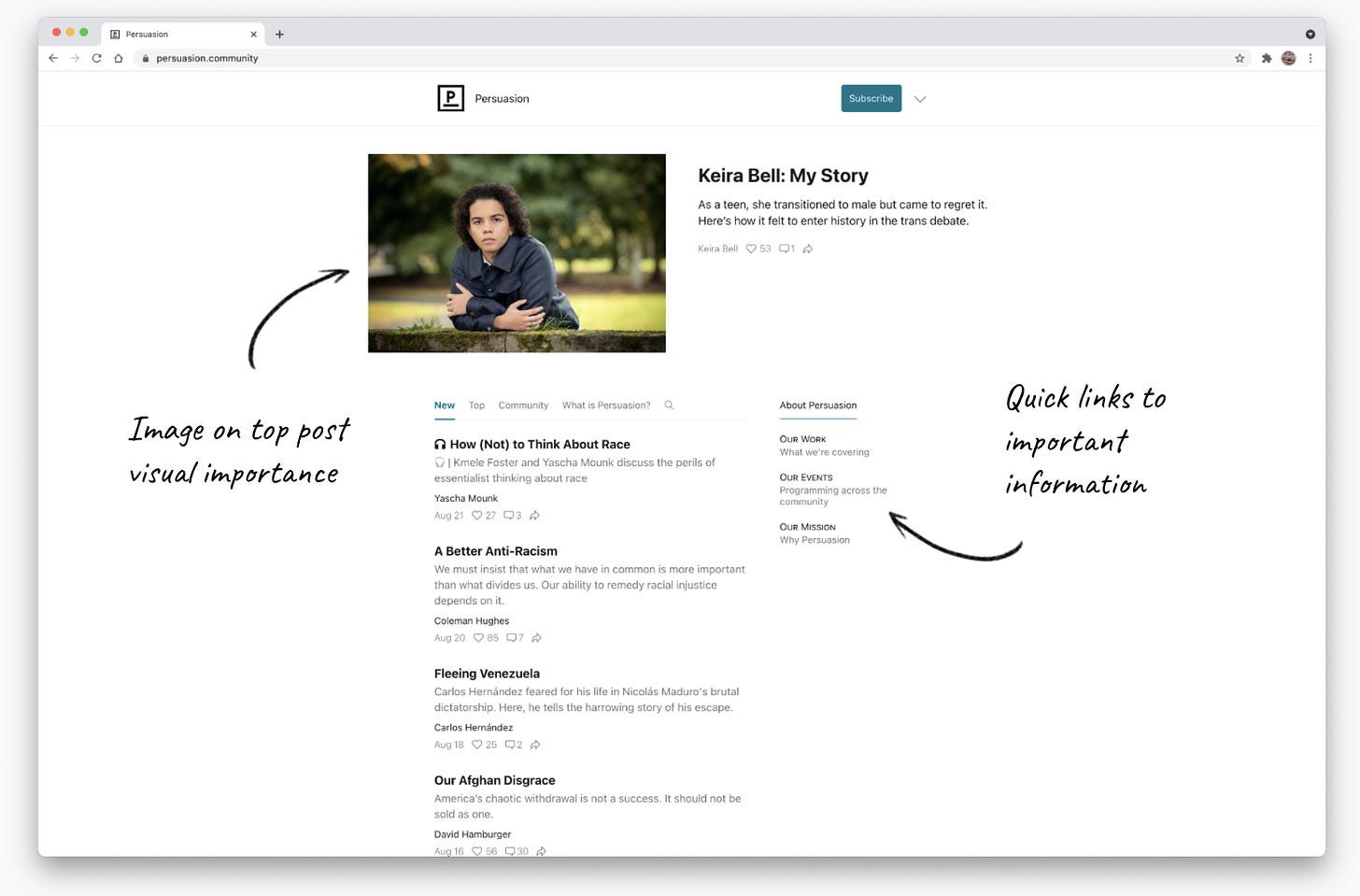 Substack About Page. Examples Substack Grow: Building a home for your publication