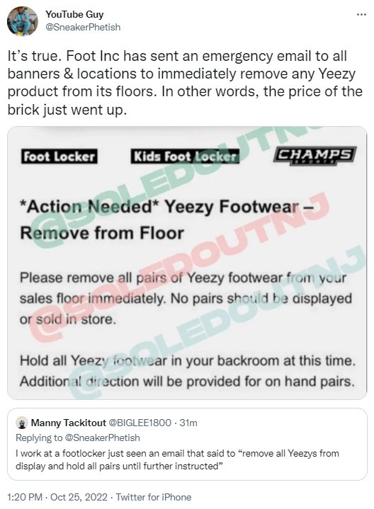 Champs yeezy deals twitter