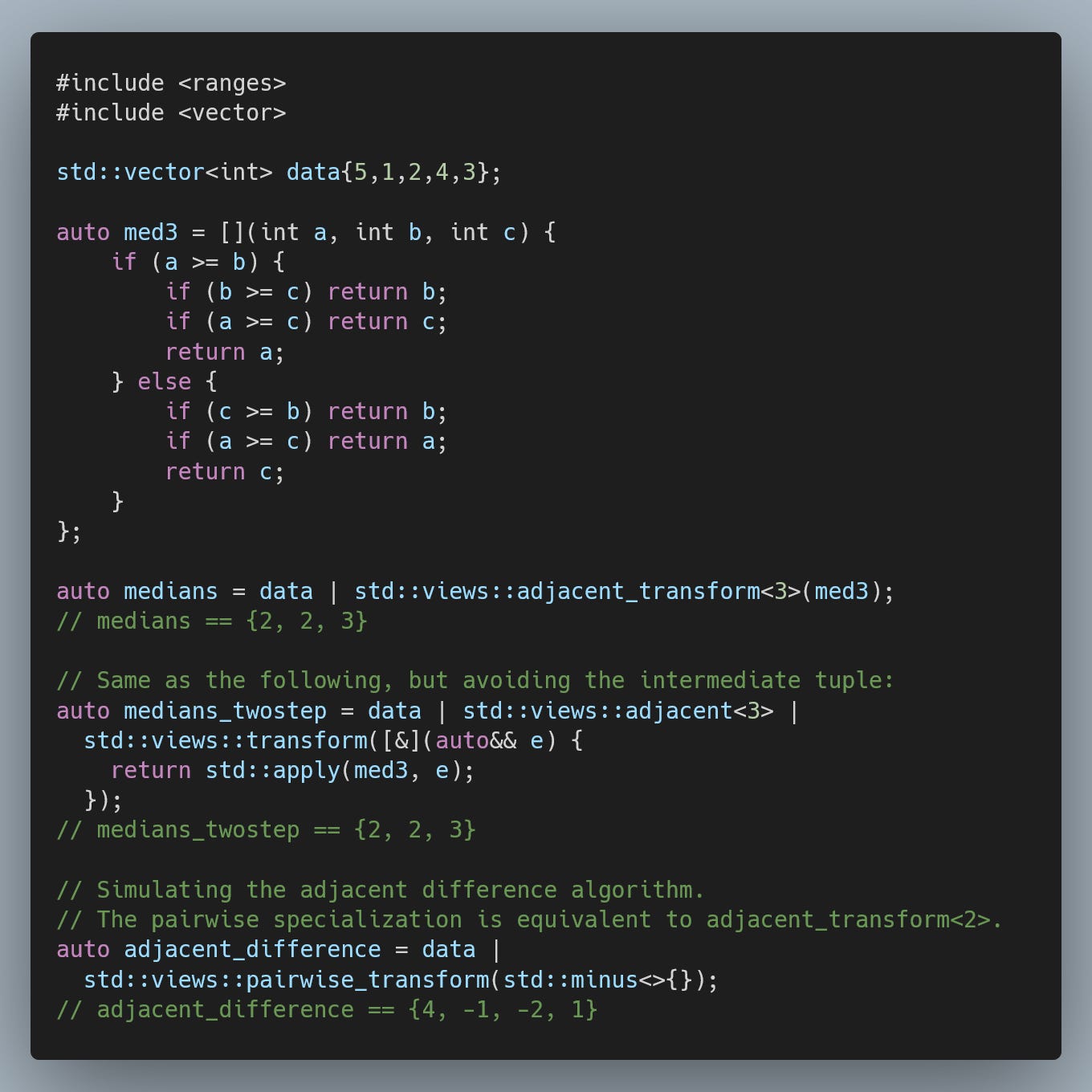 Daily bit(e) of C++ stdviewsadjacent_transform