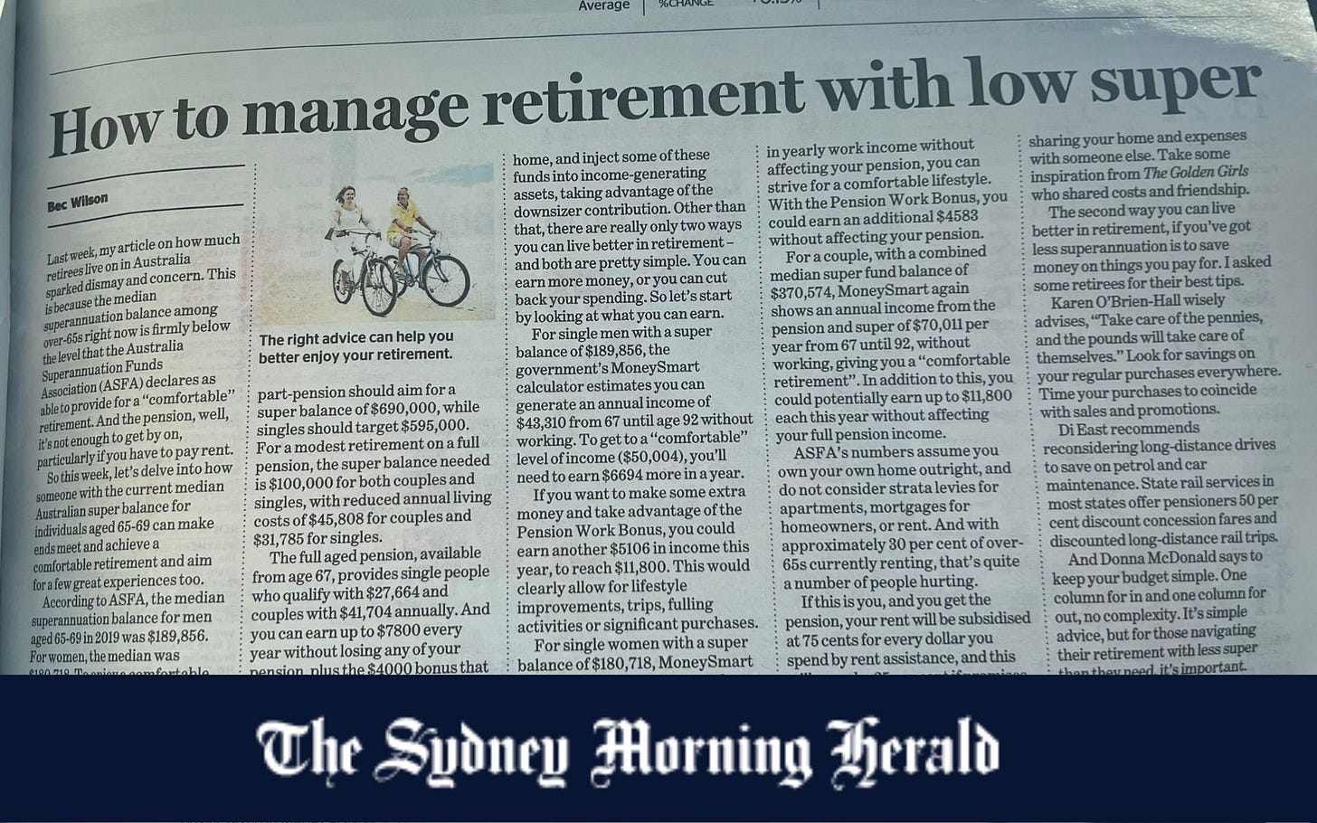 How to manage retirement with a low superannuation balance