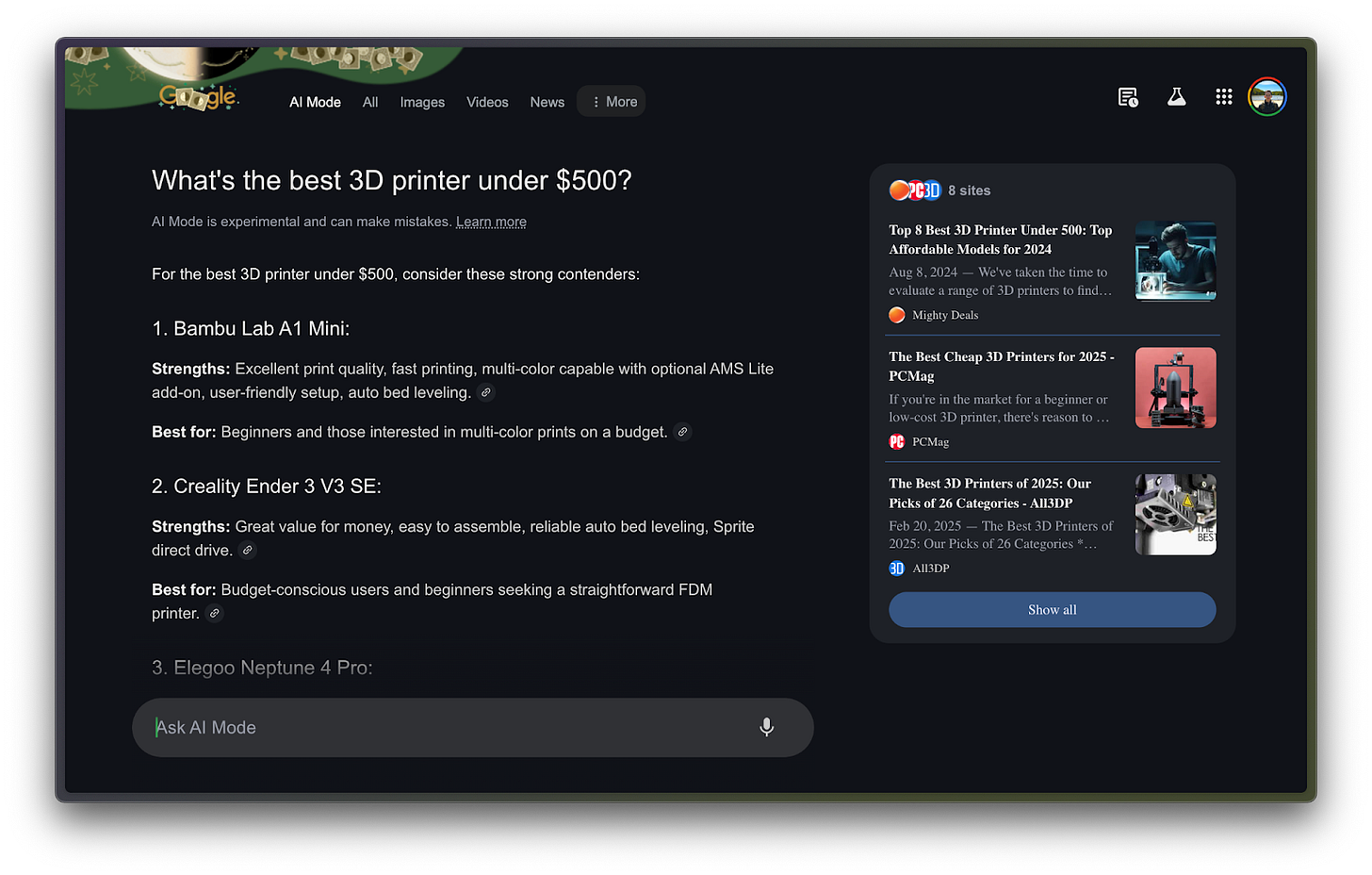 Grok 3's DeepSearch with Google's new AI Mode (Search)
