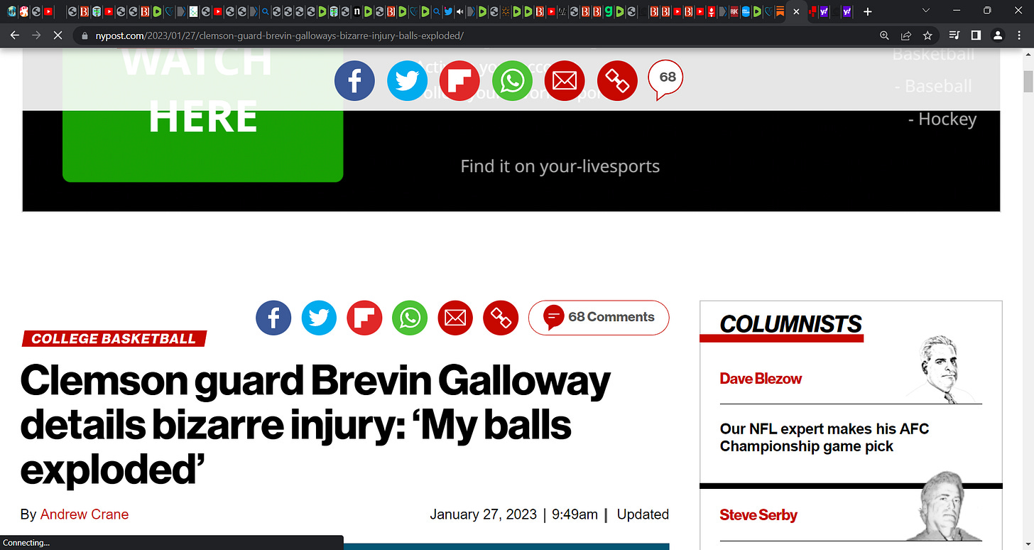 ‘My balls and nut sack exploded’ Clemson basketball guard Brevin Gall Dr. Paul Alexander