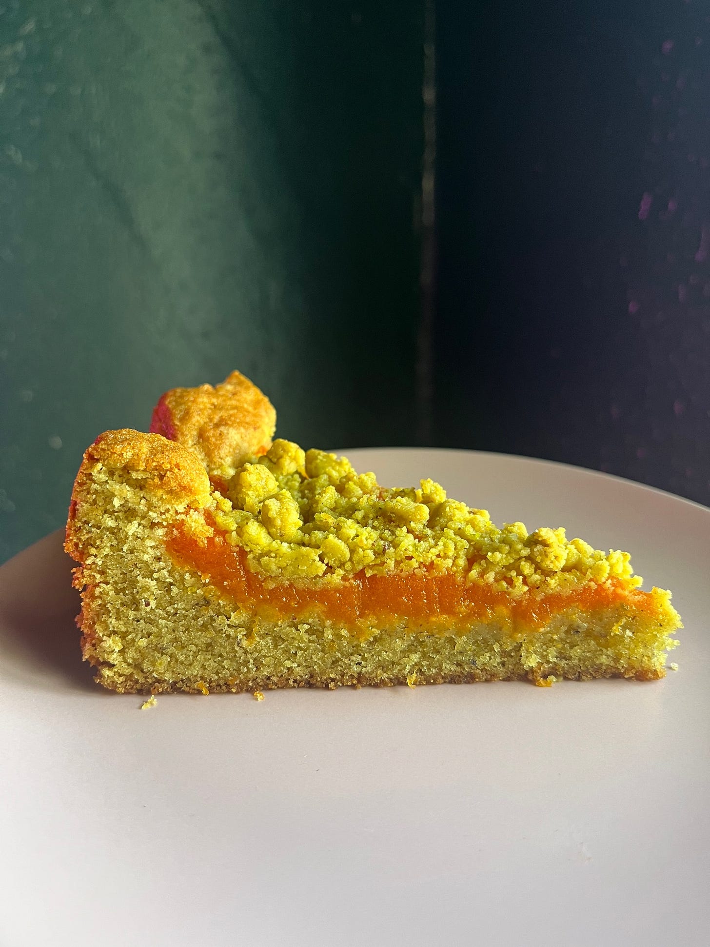 Apricot, Pistachio, and Olive Oil Coffee Cake