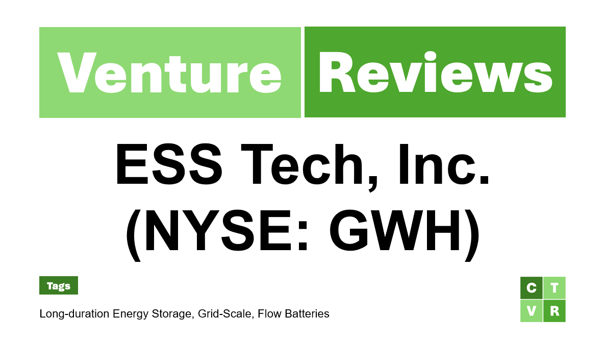 Venture Review: ESS Tech, Inc. (NYSE: GWH)
