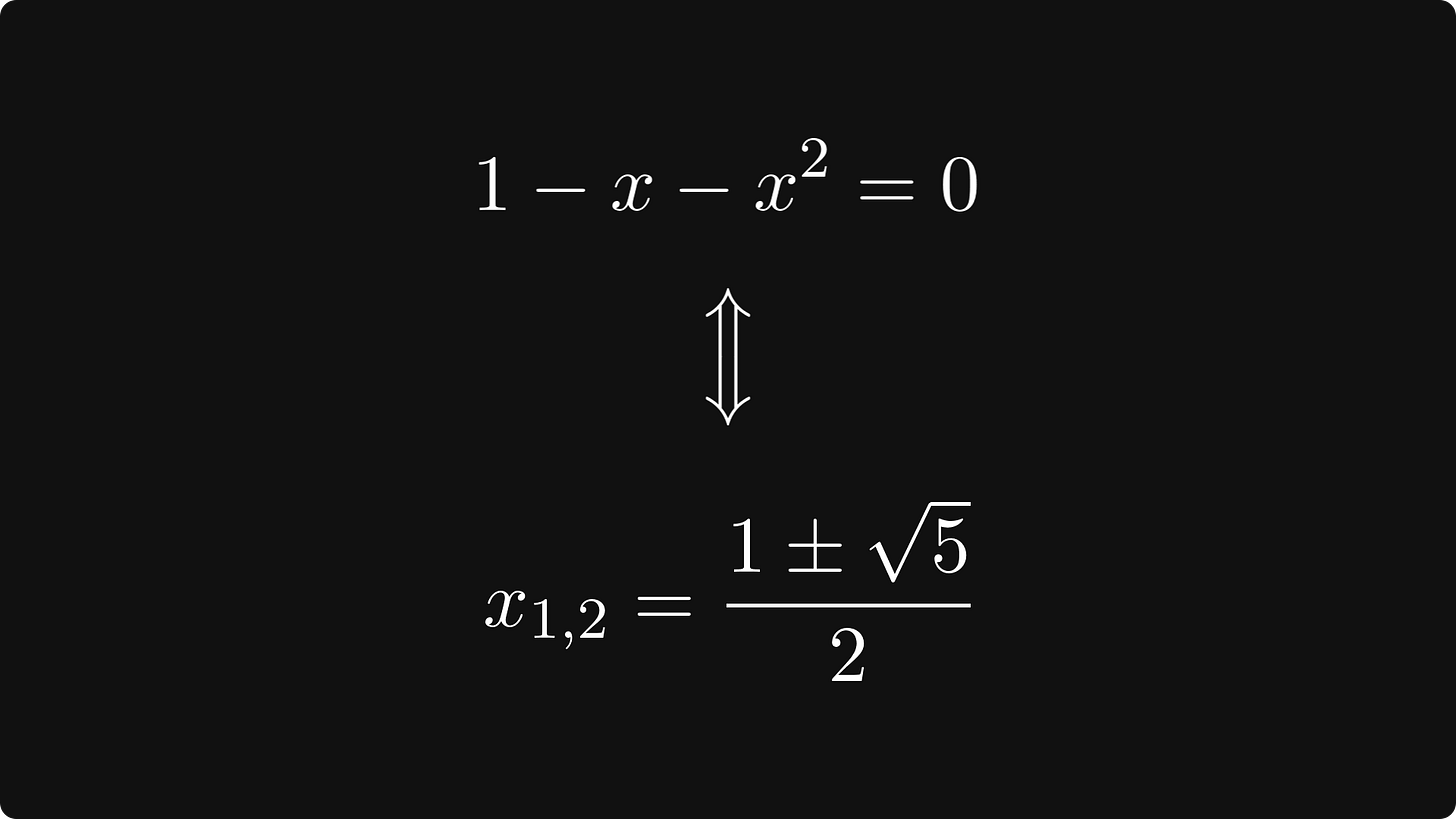 The non-recursive formula for Fibonacci numbers