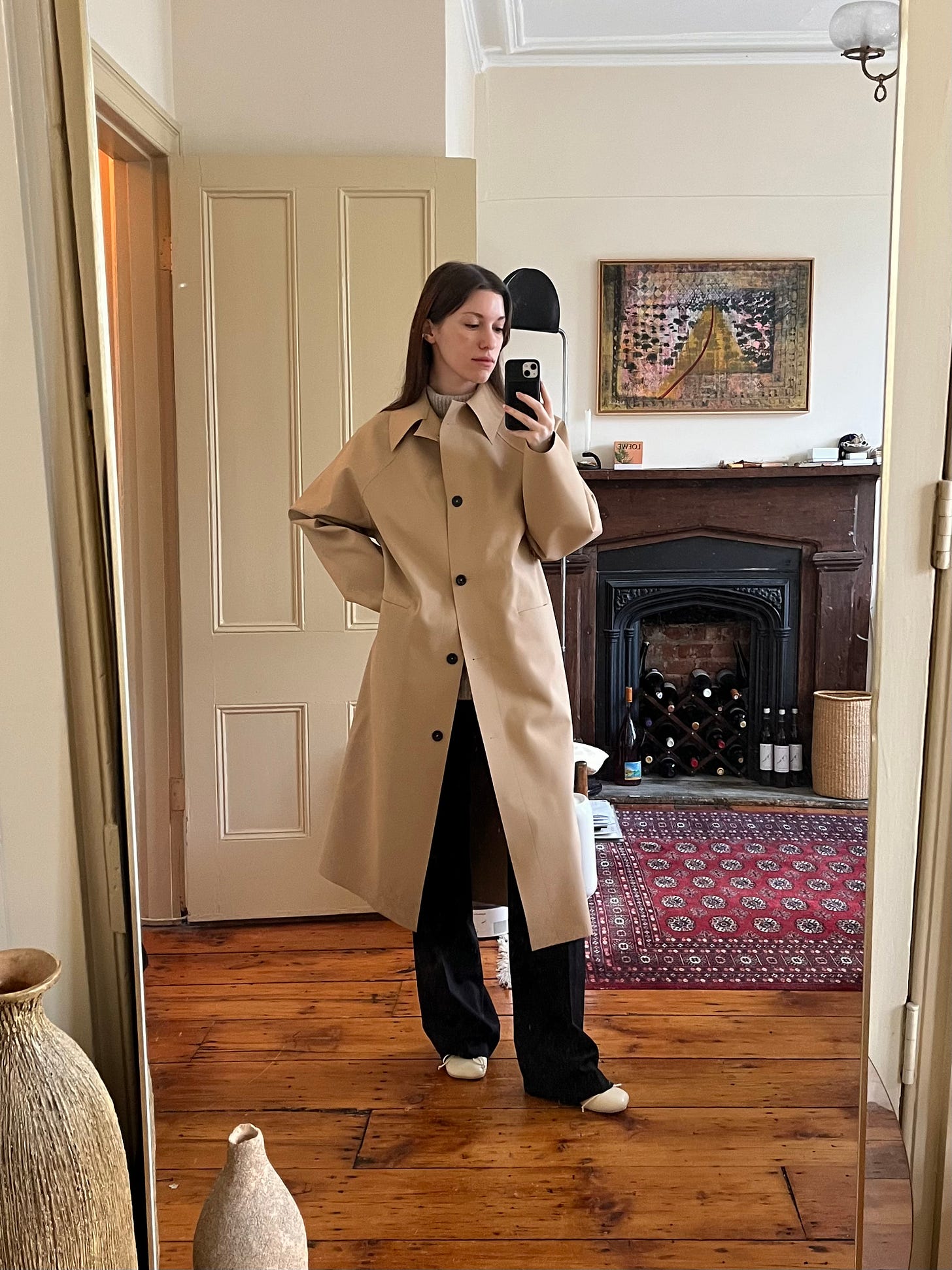 Trench coat and heels cheap