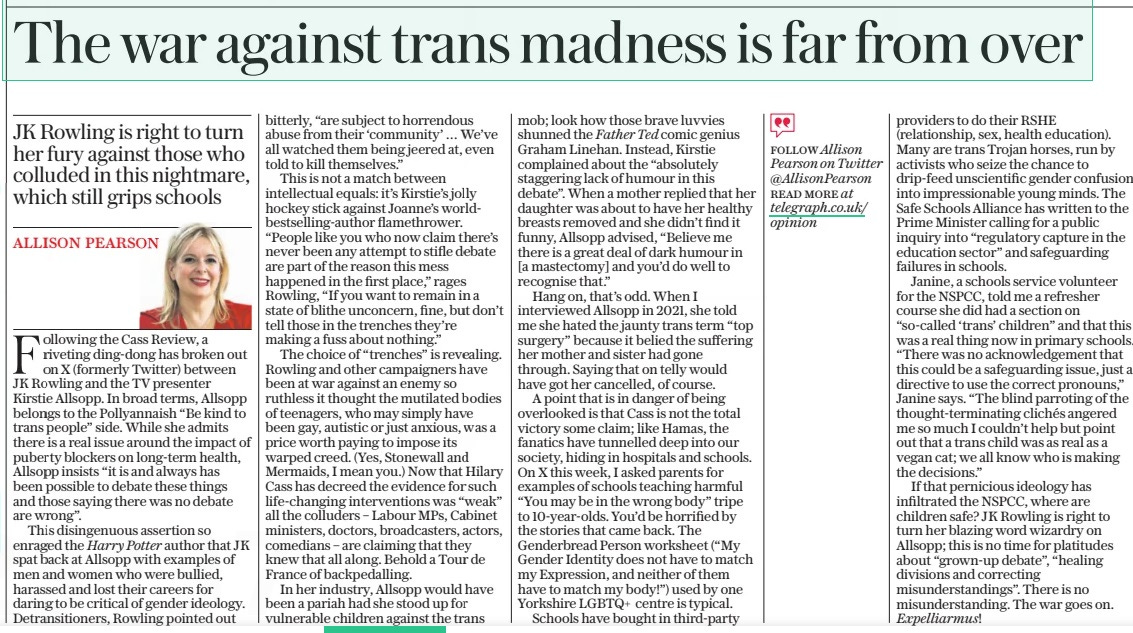 The Trans Agenda #26 Cass backtracks Trans Writes