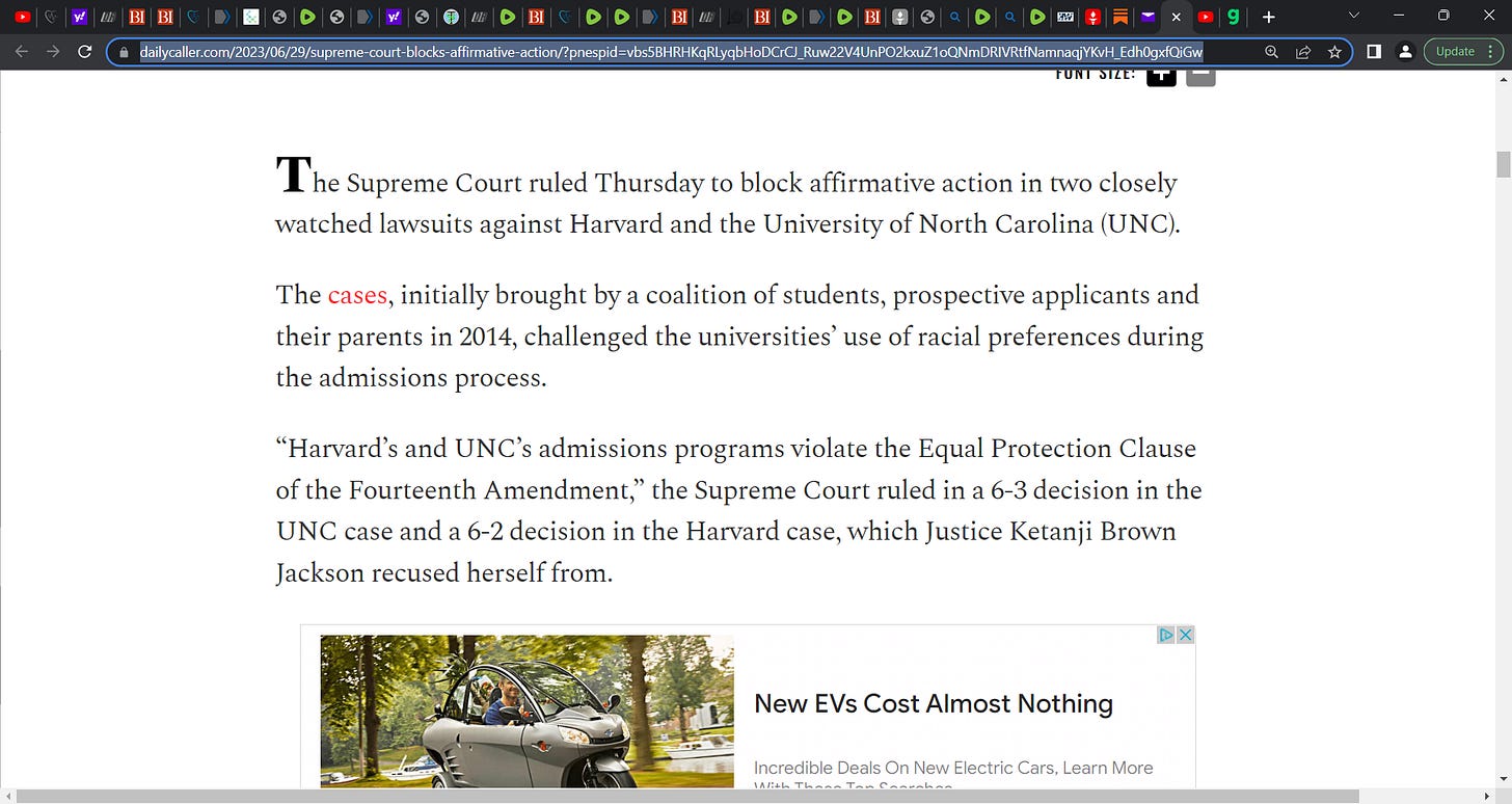 BOOM Supreme Court (SCOTUS) Strikes Down Affirmative Action Admissions