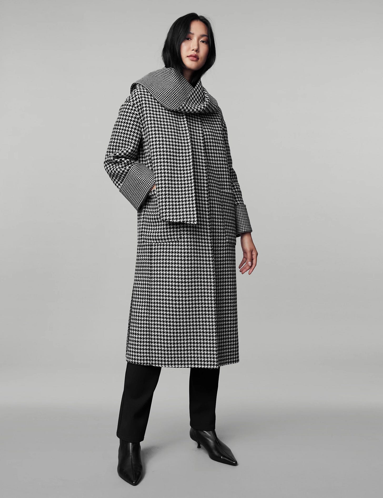 Jigsaw dogtooth maxi coat shop