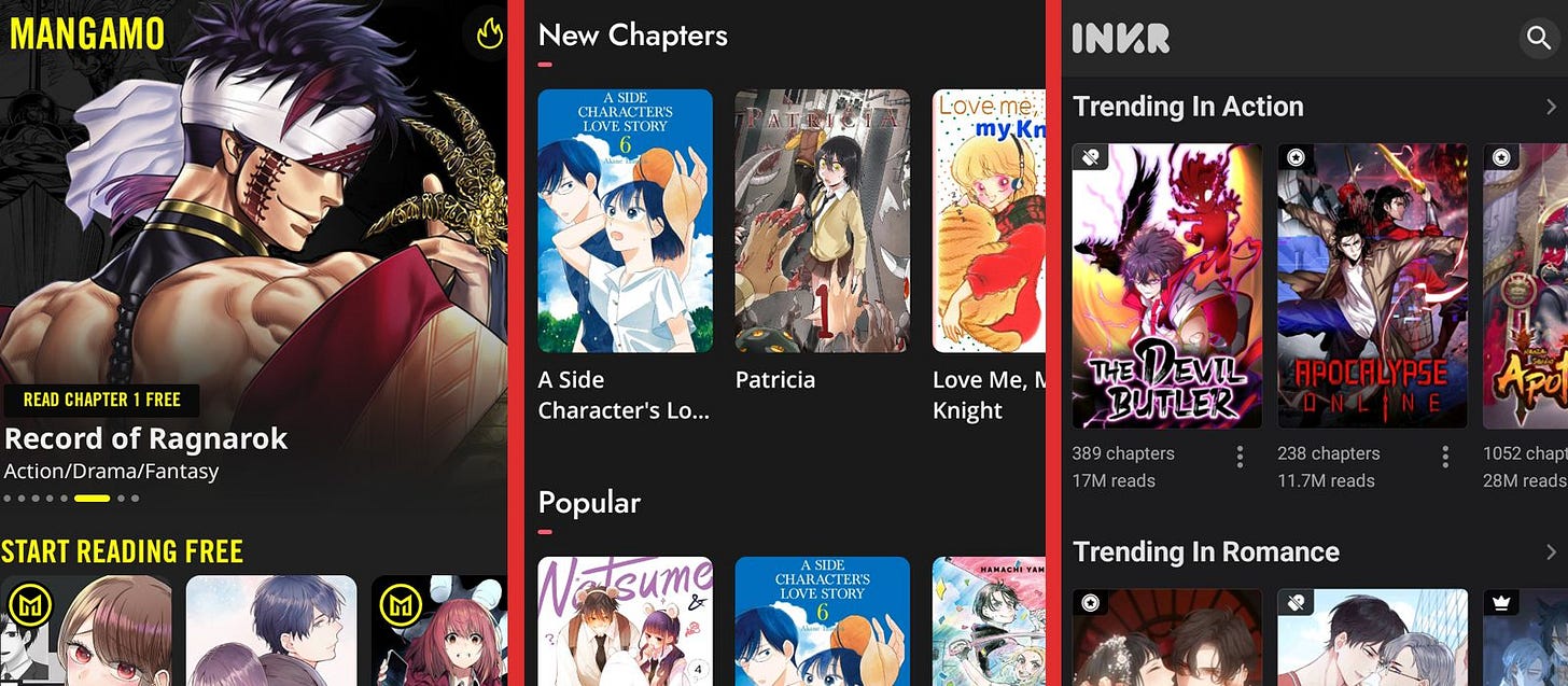 Manga streaming service 2025