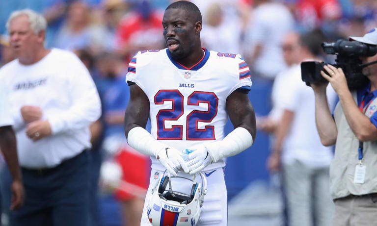 Vontae Davis during his time with the Buffalo Bills in 2018. Photograph: Tom Szczerbowski/Getty Images