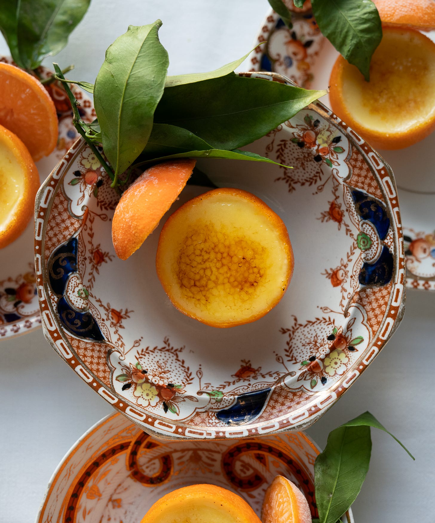Parisian hot chocolate & clementine posset brûlée