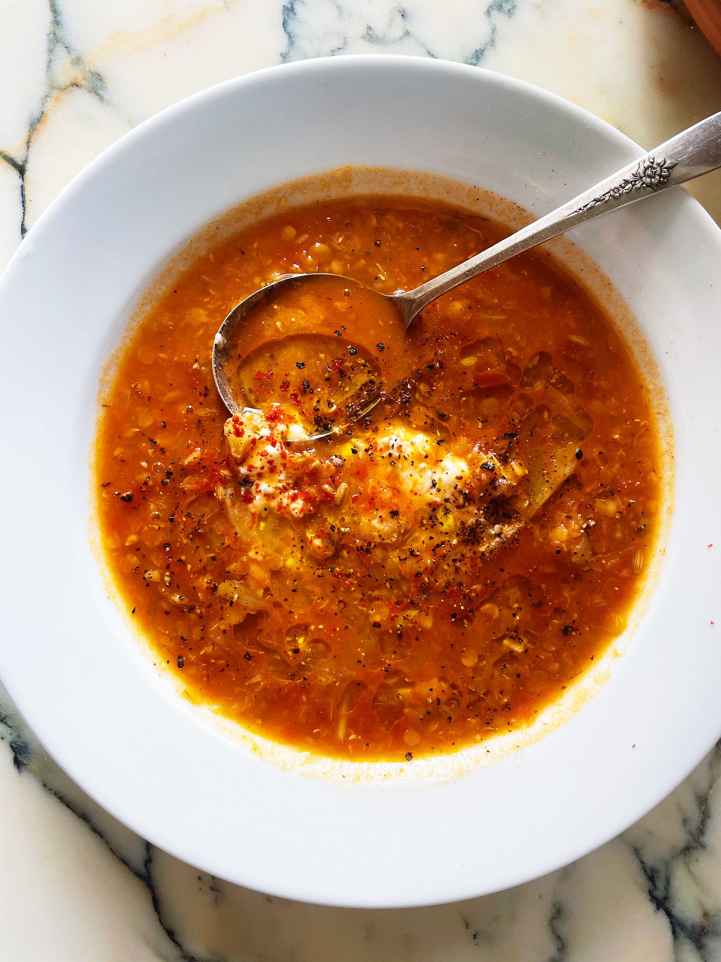 Spicy Tomato Soup with Lentils and Fennel by Alison Roman