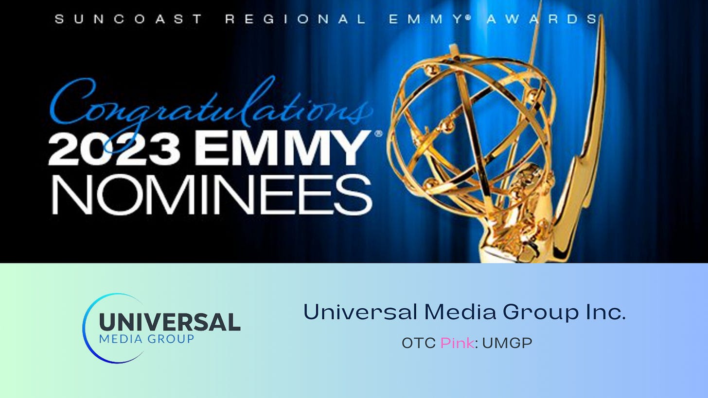 Universal Media Group Inc. Earns Coveted Suncoast Emmy Nominations for