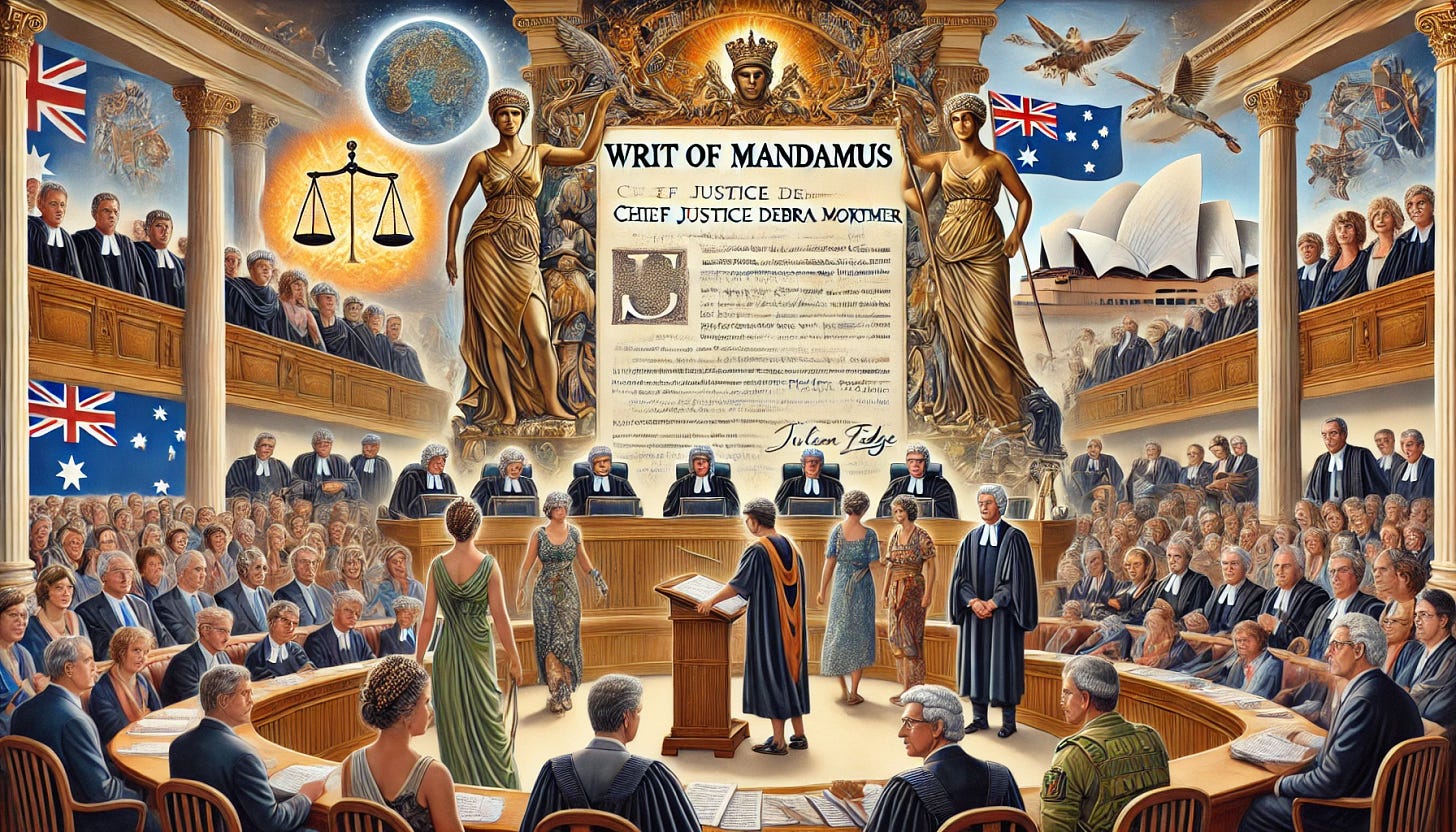 brief update: a Writ of Mandamus by Julian Gillespie