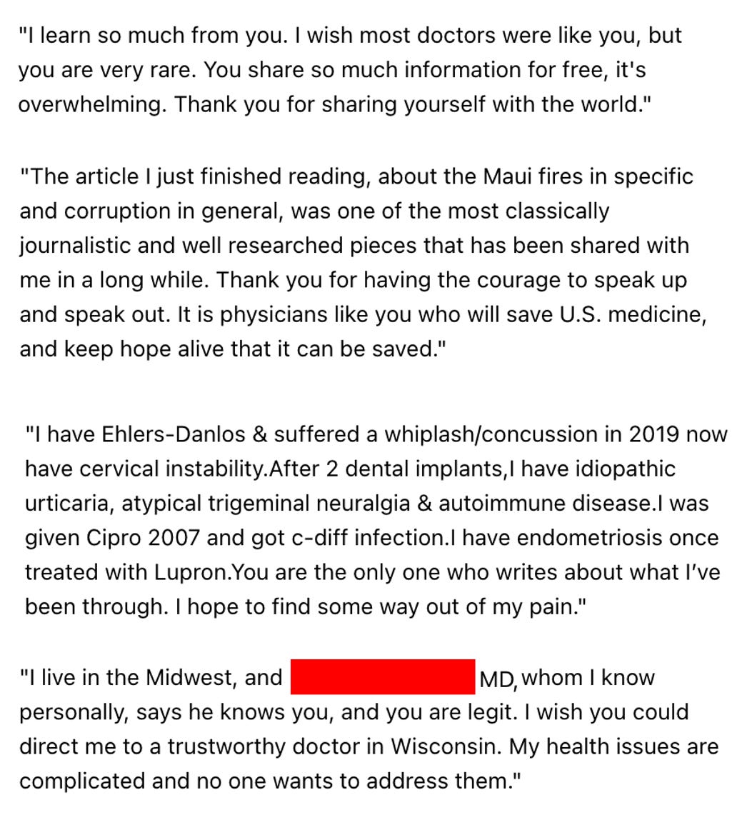 Reader Feedback by A Midwestern Doctor