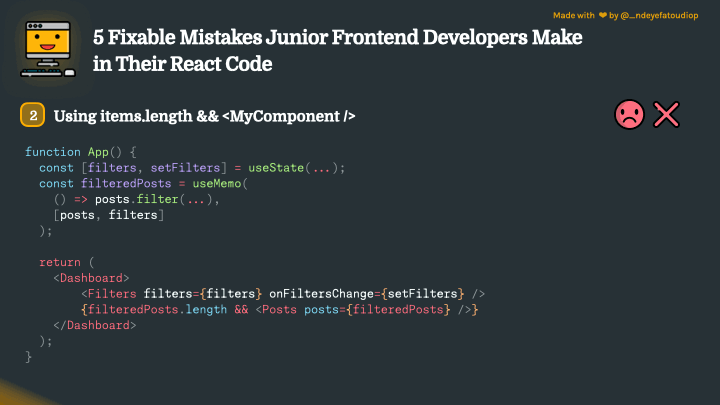 Expereact Code Example 5 Small (Yet Easily Fixable) Mistakes Junior Frontend Developers Often ...