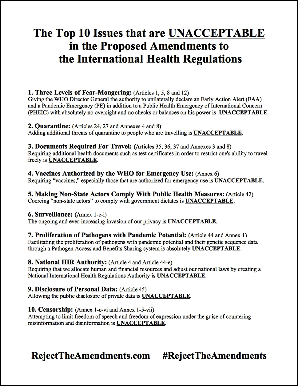 These International Health Amendments Are Unacceptable