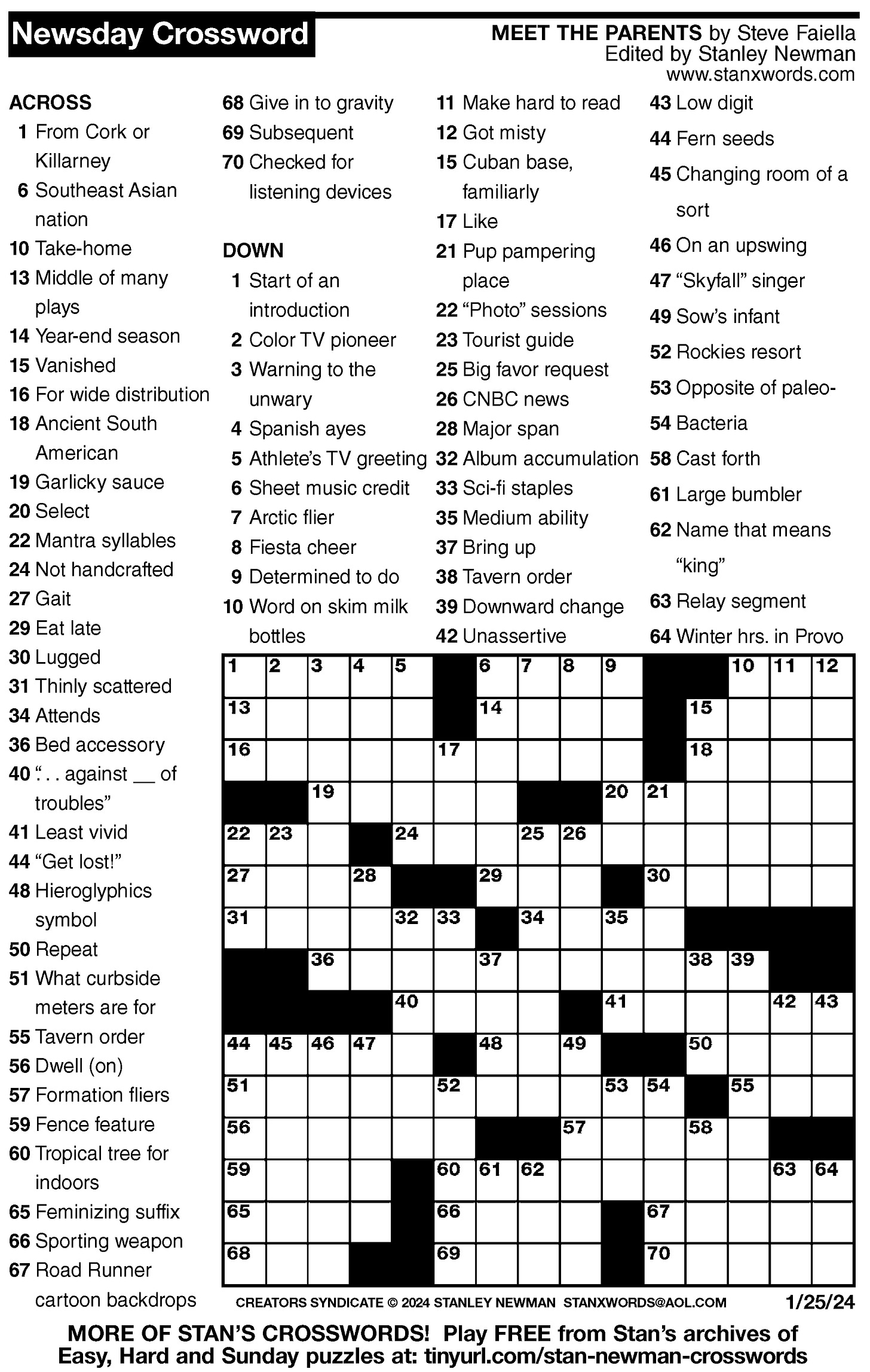 Crossword Sudoku games: Jan 25 31 The Dakota Scout